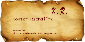 Kontor Richárd névjegykártya